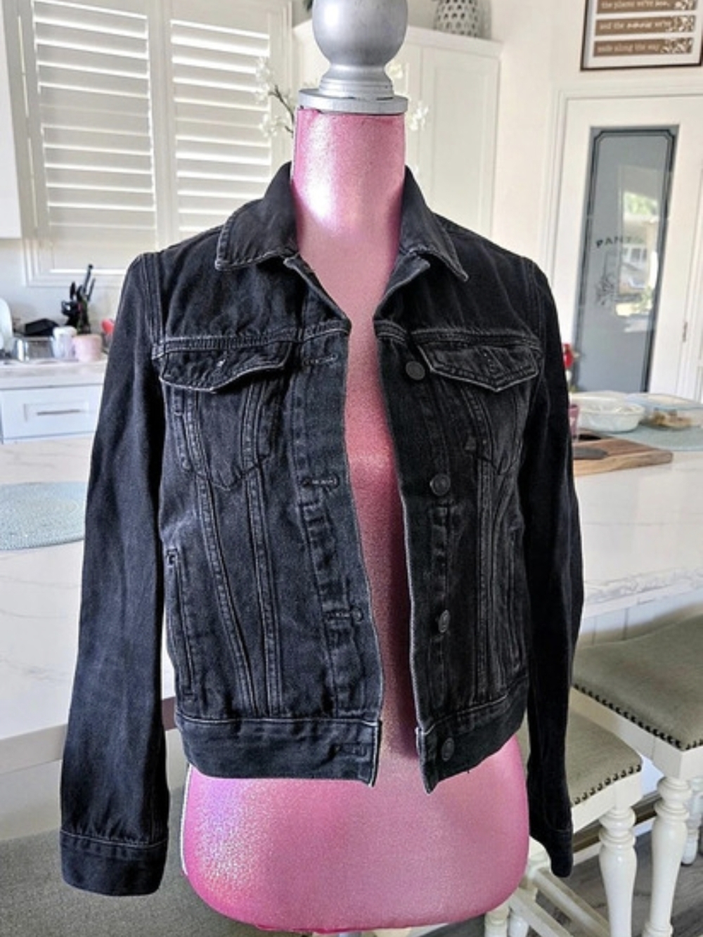 AllSaints Black Denim Jacket  Like New